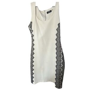 Guess White/Off White/Cream Mini dress with black lace (size 14) (EUC)